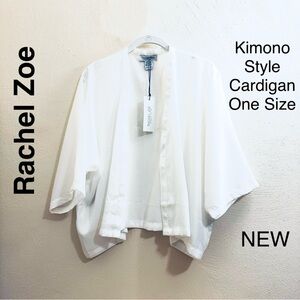Rachel Zoe White Kimono Style Cardigan Silky Cover Top